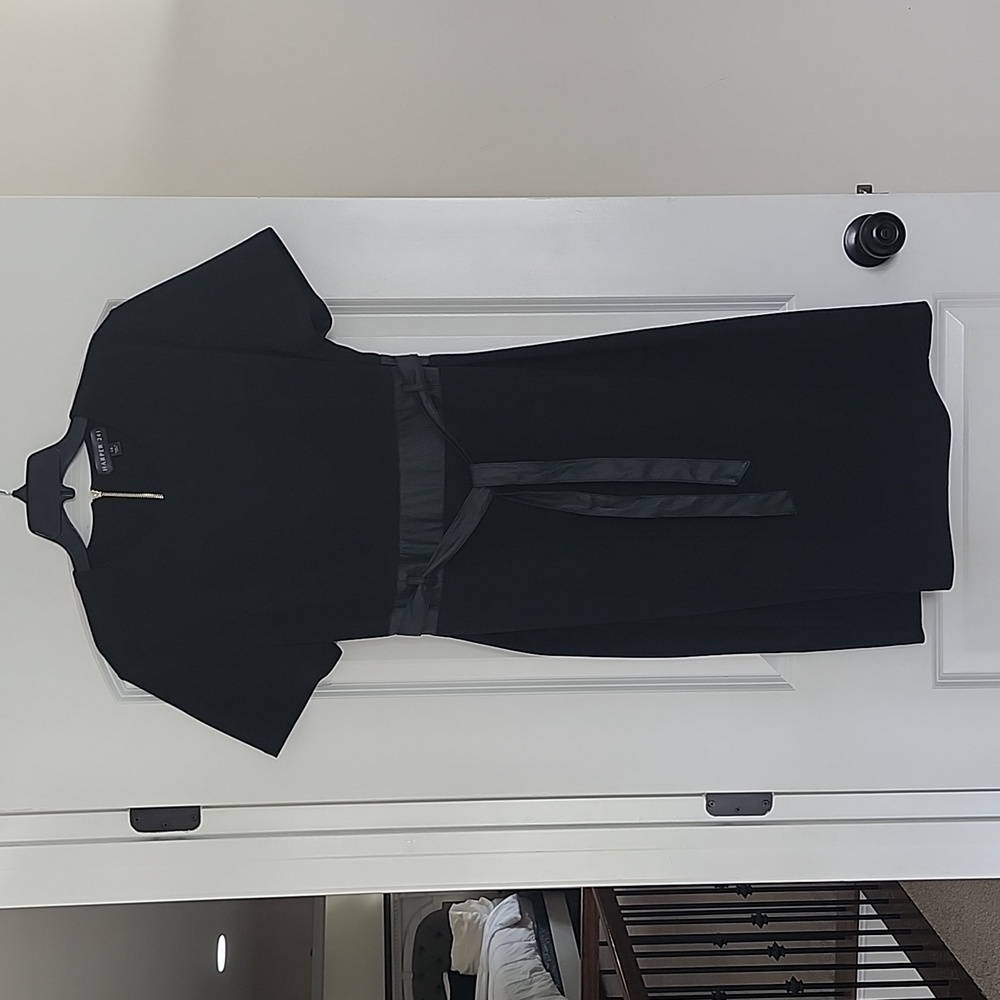 Harper 241 Long Sleeve Crepe Tie Belt Sheath Dress Black Size 16 - Picture 5 of 15